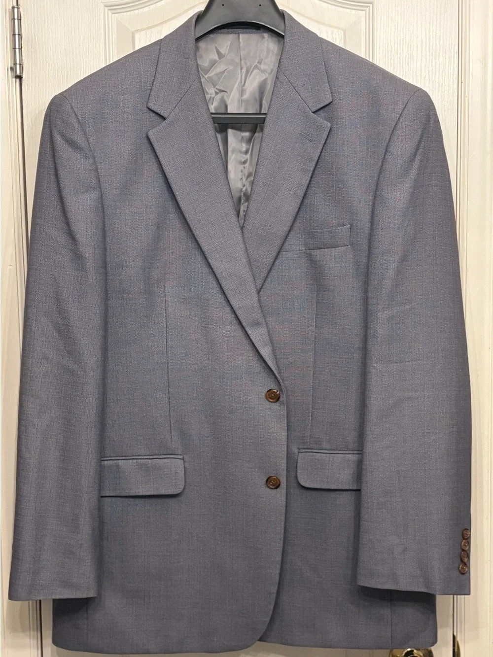 Vintage Ralph Lauren Men's Light Blue/Gray Two-Button Sport Coat